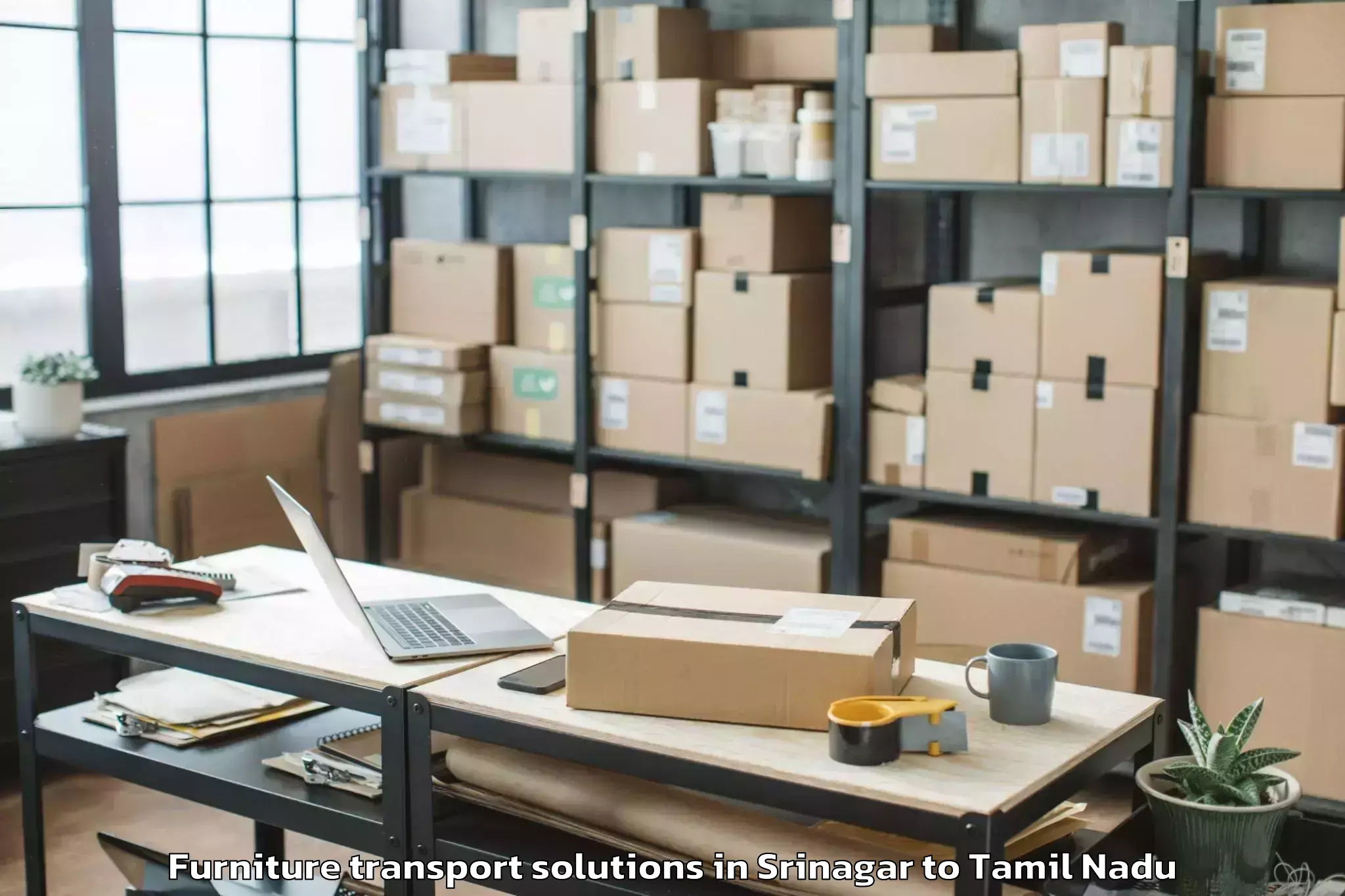 Professional Srinagar to Tiruchchendur Furniture Transport Solutions